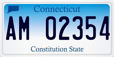 CT license plate AM02354