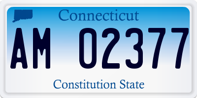 CT license plate AM02377