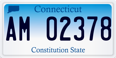 CT license plate AM02378