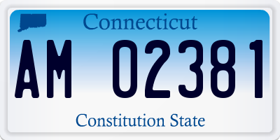 CT license plate AM02381