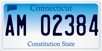 CT license plate AM02384