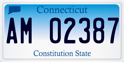 CT license plate AM02387