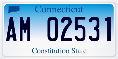 CT license plate AM02531