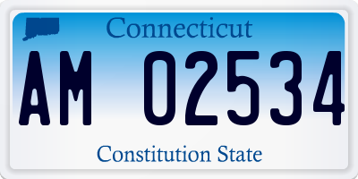 CT license plate AM02534