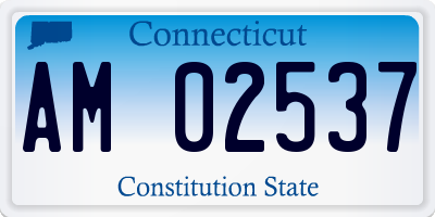 CT license plate AM02537