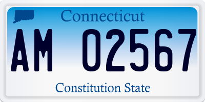 CT license plate AM02567