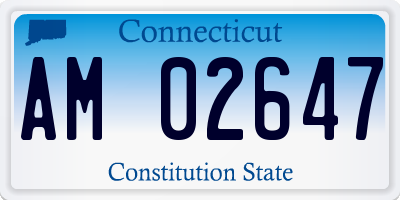 CT license plate AM02647