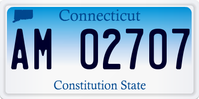 CT license plate AM02707