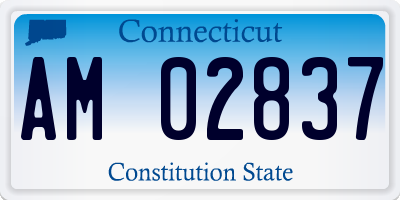 CT license plate AM02837