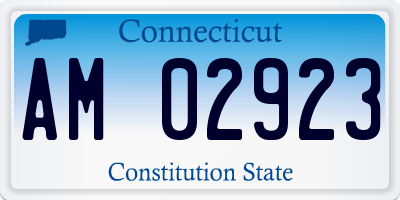 CT license plate AM02923