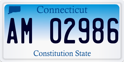 CT license plate AM02986