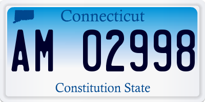 CT license plate AM02998