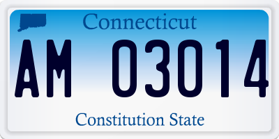 CT license plate AM03014