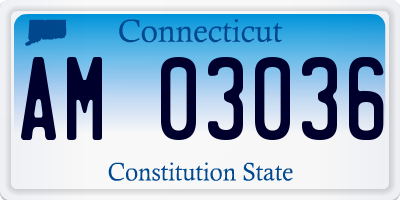 CT license plate AM03036