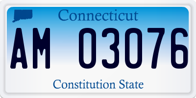 CT license plate AM03076