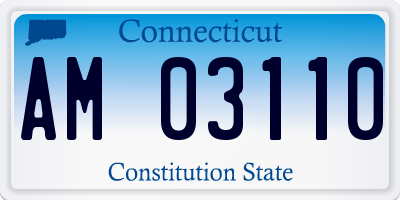 CT license plate AM03110