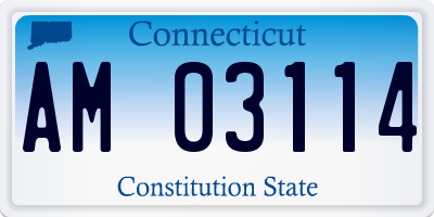 CT license plate AM03114