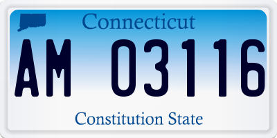 CT license plate AM03116