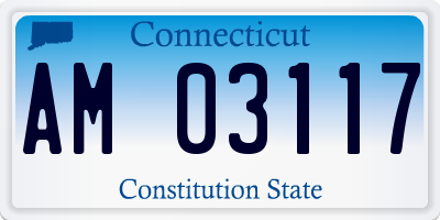 CT license plate AM03117