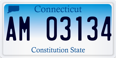 CT license plate AM03134