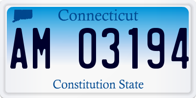 CT license plate AM03194