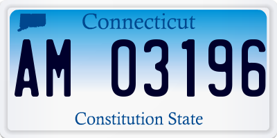 CT license plate AM03196