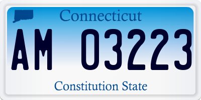CT license plate AM03223