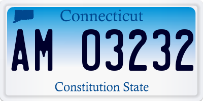 CT license plate AM03232