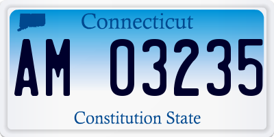 CT license plate AM03235