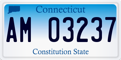 CT license plate AM03237