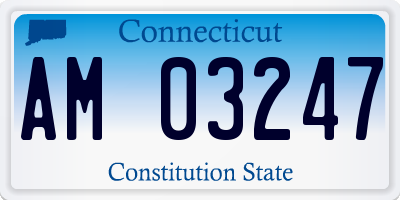 CT license plate AM03247