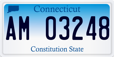 CT license plate AM03248