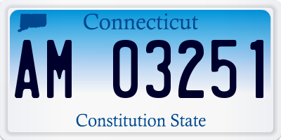 CT license plate AM03251