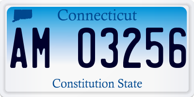 CT license plate AM03256