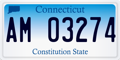 CT license plate AM03274