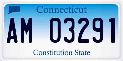 CT license plate AM03291