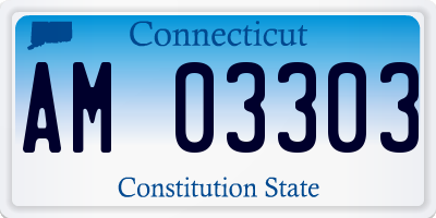 CT license plate AM03303