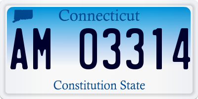 CT license plate AM03314