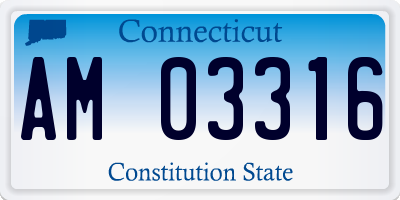 CT license plate AM03316