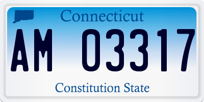 CT license plate AM03317