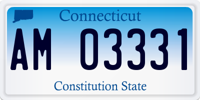 CT license plate AM03331