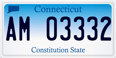 CT license plate AM03332