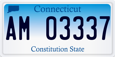 CT license plate AM03337