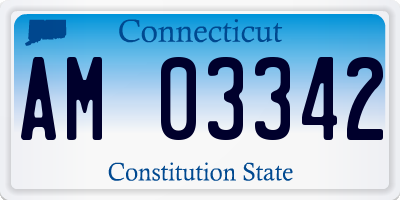 CT license plate AM03342