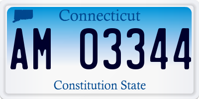 CT license plate AM03344