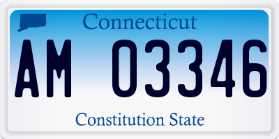 CT license plate AM03346