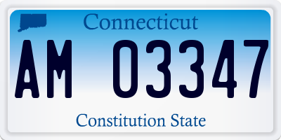 CT license plate AM03347