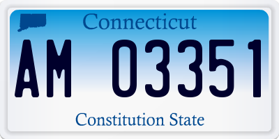 CT license plate AM03351