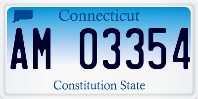CT license plate AM03354