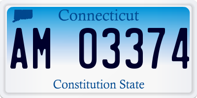 CT license plate AM03374
